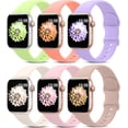 thumbnail image 1 of Paquete de 6 correas deportivas compatibles con Apple Watch Band 38 mm, 40 mm, 41 mm, 42 mm, 44 mm, 45 mm, 49 mm, correa de silicona suave impermeable compatible con iWatch Apple Watch Series 9 Ultra, 1 of 4