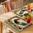 thumbnail image 4 of Retro Rooster Placemats Set of 6 Sunflower Watercolor Animals Place Mats Indoor Wipeable Table Mats Washable Cloth Dining Table Placemats for Kitchen Holiday Party Home Decor 13x19 Inch, 4 of 9