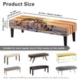 thumbnail image 3 of POLERO Dining Bench Cover Washable Fabric Piano Bench Seat Cover Removable Rectangle Seat Cushion Protector for Home Garden, Bedroom, Hotel (Tropical Palm Tree Sunset), 3 of 7