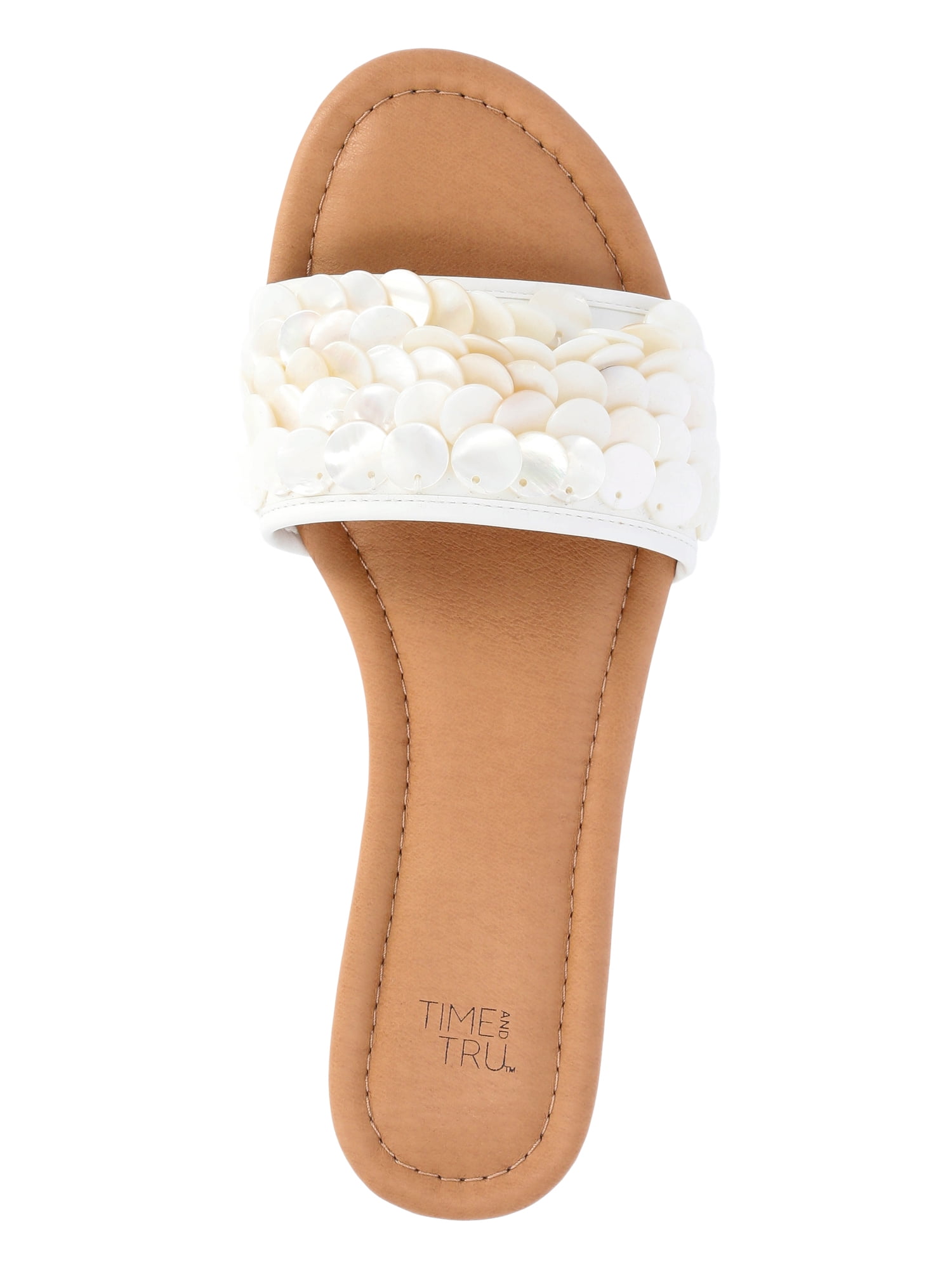 Time and Tru Women's Shell Slide Sandals