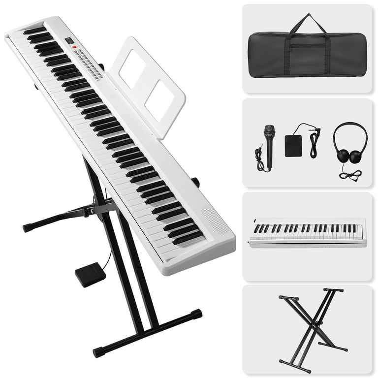 Ktaxon Foldable 88-Key Digital Piano with X-Shape Stand - Semi