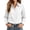 White, variant on Women's Satin Long Sleeve Hidden Button Shirt, Classic Turn-Down Collar Solid Color Casual office Work Blouse Top Gray XL(XL)