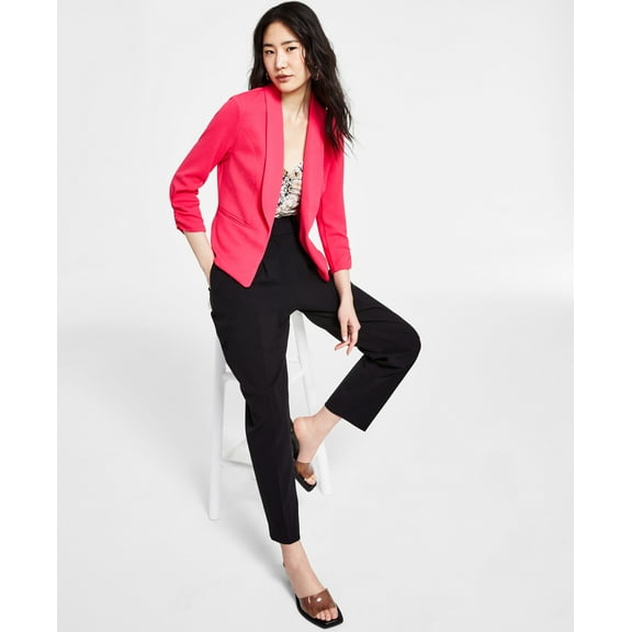 Bar III Petite Ruched Sleeve Jacket Watermelon Pop PM