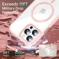 thumbnail image 3 of Magnetic Slim Crystal Clear for iPhone 12 Pro Max Case Magsafe [Not Yellowing][Compatible with MagSafe] [No.1 Strong Magnets] Compatible with iPhone 12 Pro Max Protective Case (Rose Gold), 3 of 12