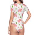 thumbnail image 4 of The Xecao Funny Little Pigs Women's Crew Neck Body Suit, a short-sleeved bodysuit and basic swimsuit, both comfort and style for dating and daily life, 4 of 9