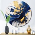 thumbnail image 1 of Designart "Strokes in Dark Blue and Gold V" Fractals Oversized Wall Clock, 1 of 6