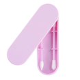 thumbnail image 1 of Écouvillon Réutilisable en Silicone Médical à Friction Rugueuse, Embout Q pour Nettoyer les Oreilles, Embout Q Lisse pour Maquillage et Retouches pour Femmes (Lot de 2 en 1, Bleu Foncé), 1 of 6