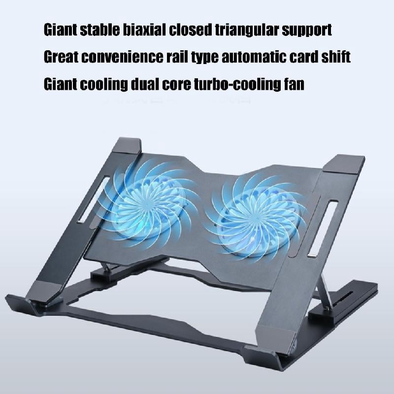 Yammee Adjustable Aluminum Laptop Stand With Cooling Fan and LED Lights For Gaming