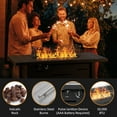 thumbnail image 3 of Walsunny 43 Inch Outdoor Fire Pit Table Propane Gas with Lid and Lava Rock 50000 BUT Fire Table with Glass Wind Guard and Waterproof Cover, 3 of 8