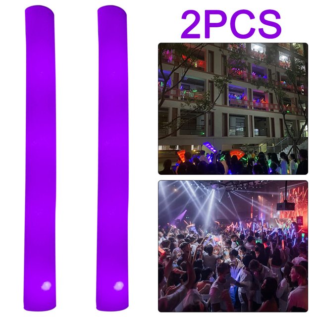 Barra LED Tubo Intermitente Esponja Suministros para Fiestas Bodas Y Festivales (púrpura) 2 Uds.