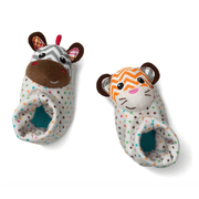 Infantino Foot Rattles, Zebra & Tiger