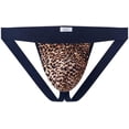 thumbnail image 5 of JOCKMAIL Mens Sexy Thong Underwear Low Rise Leopard Pattern Playful Printed Men's Jockstraps Athletic Supporters, 5 of 7