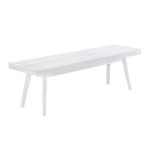 Roundhill Furniture Larwich No Rectangular Entryway Bench with Solid Wood Construction, White