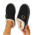 thumbnail image 4 of uublik Women Fuzzy Slippers Memory Foam House Slippers Indoor Outdoor Cozy Plush Closed Toe House Shoes, Black, 4 of 7