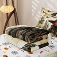 thumbnail image 5 of Erosebridal Spooky Witch Pumpkin Zipper Queen Comforter Set with Fitted Sheet and 2 Pillowcases, Boho Castle Butterfly Zipper Bedding Set for Boys Girls, Orange Beige Black, Halloween Reversible, 5 of 7