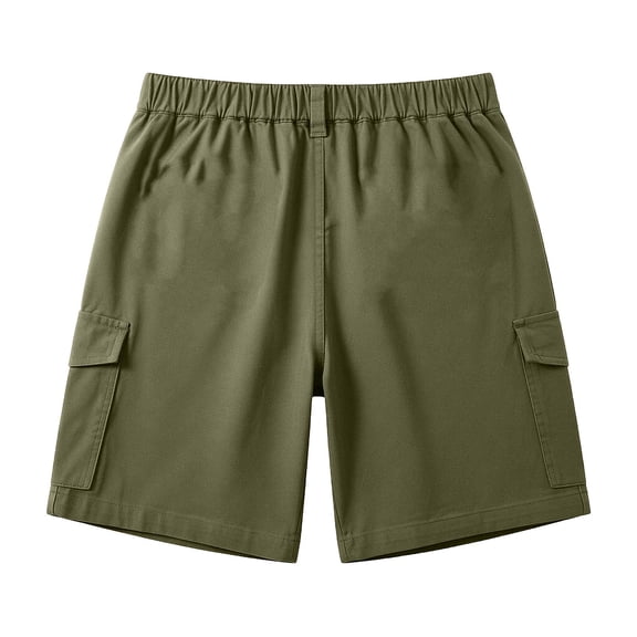 Bermuda Cargo Denim Shorts for Women Knee Length Elastic Waist Multi Pockets Casual Summer Long Jorts Army Green XL