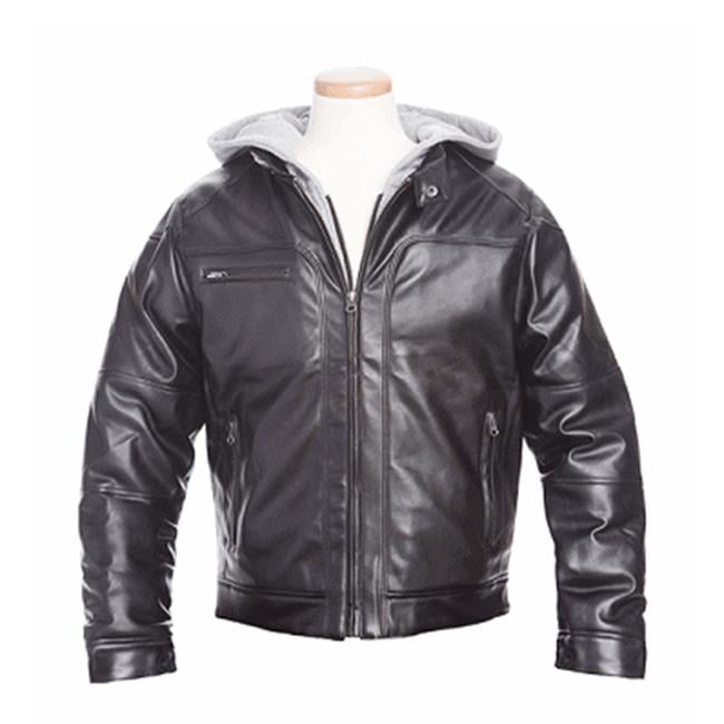 Veste en Similicuir a Capuche pour Hommes