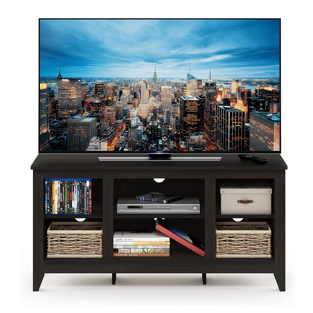 Furinno Jensen TV Stand with Shelves, for TV up to 55 Inch, Espresso - image 4 of 5