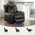 thumbnail image 3 of COLAMY Sereno Dual Motors Wall Hugger Power Recliner Chair with Power Headrest for Living Room, Home Theater Seating with Hidden Storage, Black, 3 of 11