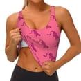 thumbnail image 3 of Fotbe Leopard Print Sujetador Deportivo Largo sin Aros para Mujer con Almohadillas y Soporte Medio, Transpirable y Absorbente, Camiseta Tipo Chaleco o Tank Top-Large, 3 of 8