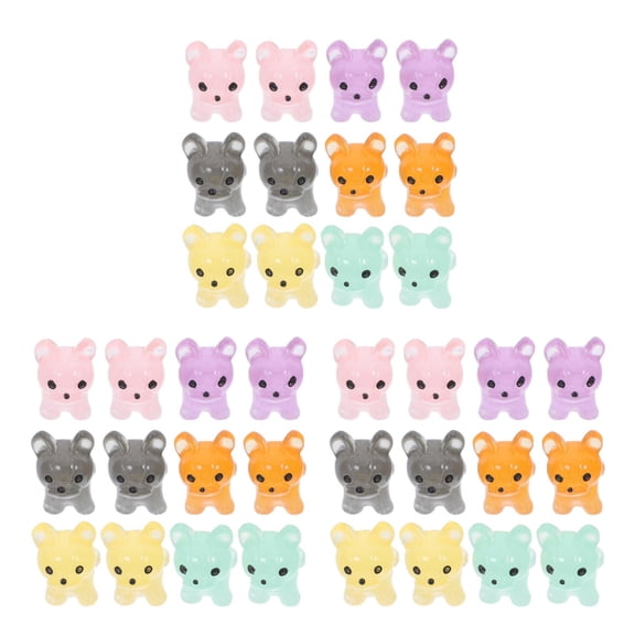 Masteelf 36 pcs Miniature Dog Figurines Glow in Dark Cute Dog Miniature Figurines Animal Ornaments Glow in the Dark Miniature Dog Statues