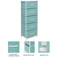 thumbnail image 4 of Fabric Dresser, 5-Drawer Tall Dressers for Bedroom, Storage Dresser Organizer with Fabric Bins, Wood Top, Sturdy Steel Frame, Chest of Drawers for Closet, Hallway,Aqua, 4 of 10