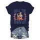 thumbnail image 3 of Blusas de Manga Corta para las Mujeres Divertida Impresión Cuello Redondo Camiseta Vintage, Blusas de Primavera para las Mujeres, 3 of 4