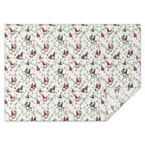 White Christmas Gnome and Light Pattern Rectangle Tablecloth 60"x84",Waterproof Polyester Rectangle Table Cloth, Wipeable Spillproof Polyester Tablecloth for Dining, Camping, Indoor and Outdoor