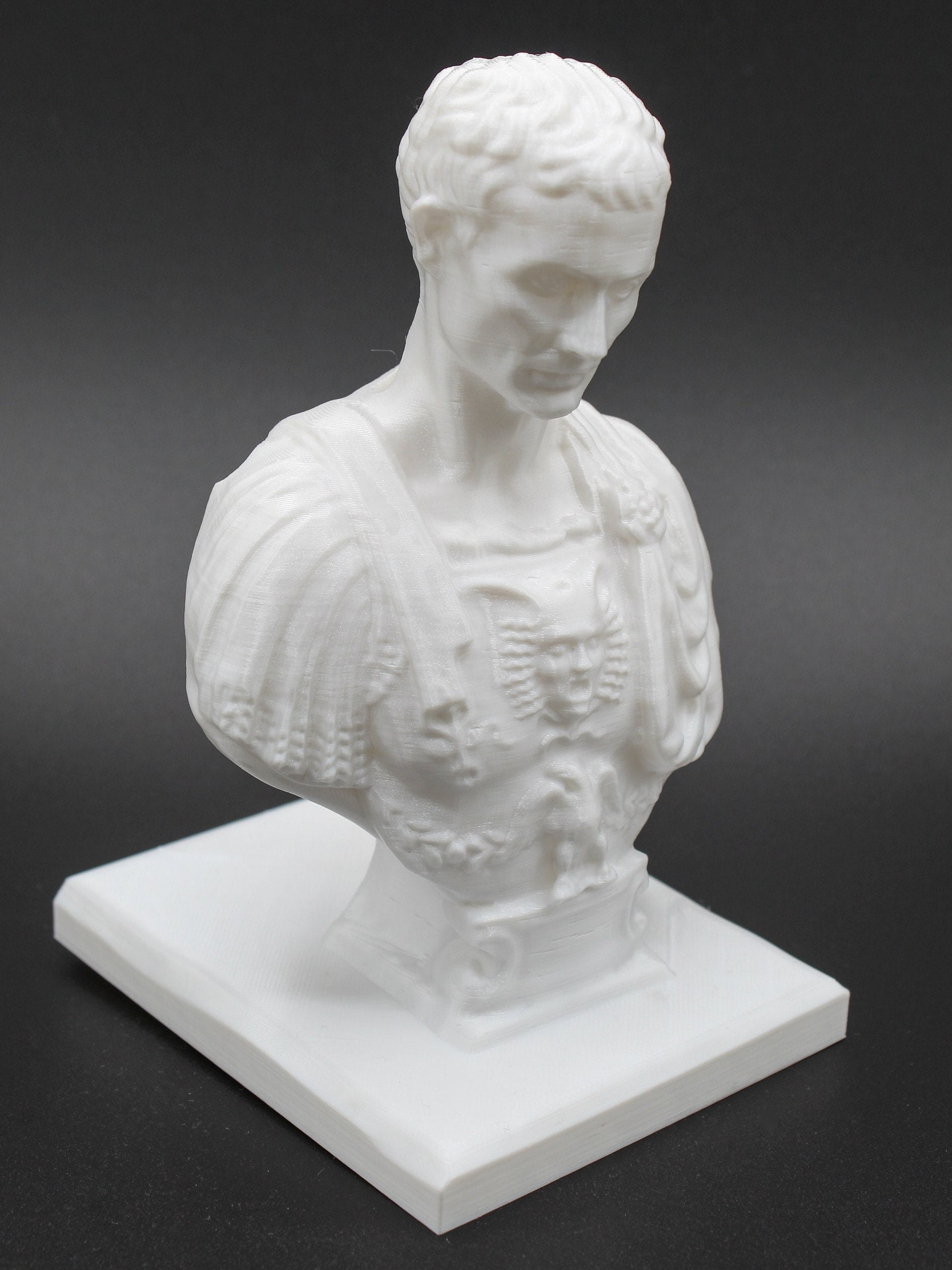 Clever Contraption Julius Caesar Pen Holder – PLA Bust Statue Desk Organizer, Multi-Compartment