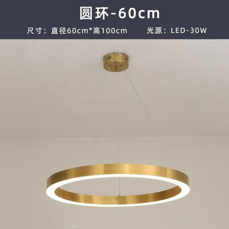 

Large Postmodern Gold LED Pendant Light Stainless steel Round Rings