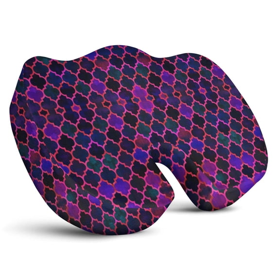 Premium Fashion Pattern Memory Foam Seat Cushion Ergonomic Chair Pad for Office Chair, Car, Airplane & Bleachers Sciatica, Tailbone Hip & Back Pain Relief - Chair Cushion for Long Office Workers.