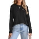 thumbnail image 2 of Camisas de Larga para Mujer, Jerséis Modernos, Elegantes, Informales, Plisados, de Cuello Redondo, de Punto, Blusas Lisas y Sueltas, Conjuntos Negro M, 2 of 7
