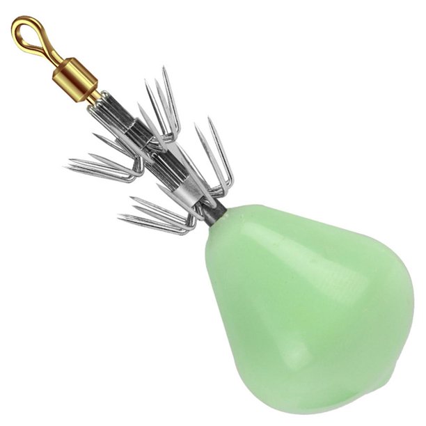 Anzuelos Calamar Giratorios Luminosos 60g Y 6cm Cebos Gancho Goma Suave