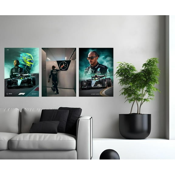 Pack of 3 - Popular F1 Driver Lewis Hamilton Canvas Wall Posters 8.3X11.7 inch Unframed (A4 Size) Wall Decor Posters Wall Art For Bedroom, Living room, Office Unframed