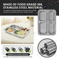 thumbnail image 4 of Wekvgz 3Pcs Stainless Steel Divided Plates with Lids 4 Compartment Stainless Steel Snack Plate Reusable Divided Plate Tray Dustproof Stainless Steel Meal Containers for Home School, 4 of 10