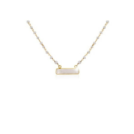 - 20 Carat Moonstone Bar Necklace In 14 Karat Yellow Gold Over Sterling Silver 18 Inches