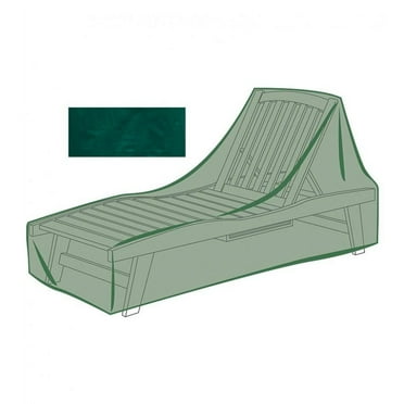 Plow & Hearth 85" L x 34"W x 30"H All-Weather Cover for Long Chaise, in Green