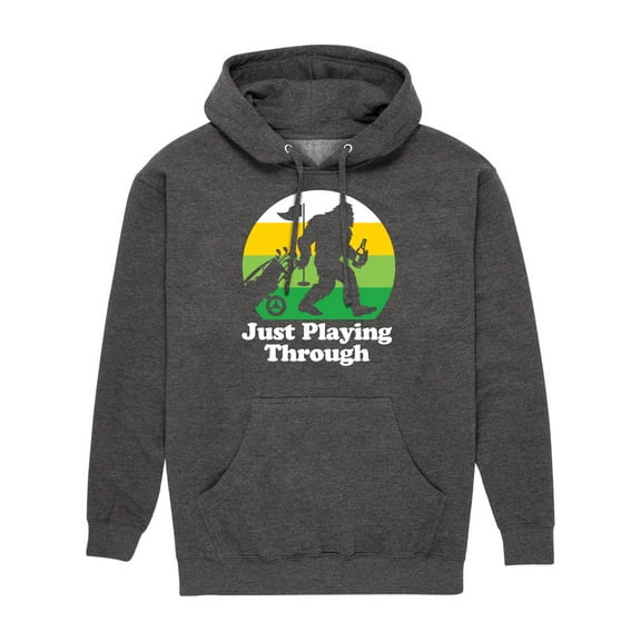 Instant Message - Just Playing Through - Sasquatch - Men's Pullover Hooded Fleece Sweatshirt