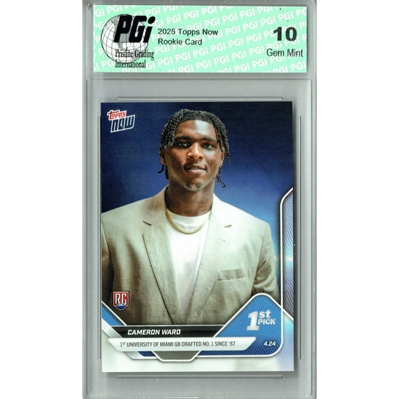 Cam Ward 2025 Topps Now #D-1 Draft Night Rookie Card PGI 10