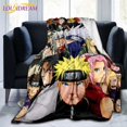 thumbnail image 1 of Manta de franela con estampado de personajes de dibujos animados japoneses famosos, funda de edredón para sofá, ropa de cama de viaje, salida, 1 of 4