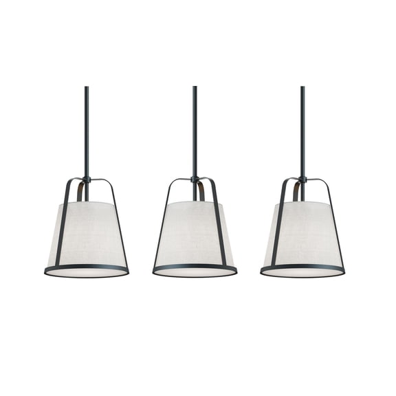 LIZP10MBBKLNR3 AFX Lizzette - 3 Light Pendant-11.5 Inch Tall and 36 Inch Wide-Black Finish