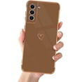 thumbnail image 6 of Compatible with Samsung Galaxy S21 Plus 6.7" 2021 Cute Case Thin for Women Girls,Soft TPU Plating Bumper Love Heart Case Anti-Scratch Shockproof Raised Reinforced Corners Case(Sky Blue), 6 of 10