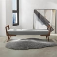 thumbnail image 5 of Allora Mid-Century Modern Rectangular Fabric Upholstered Bench in Gray, 5 of 7