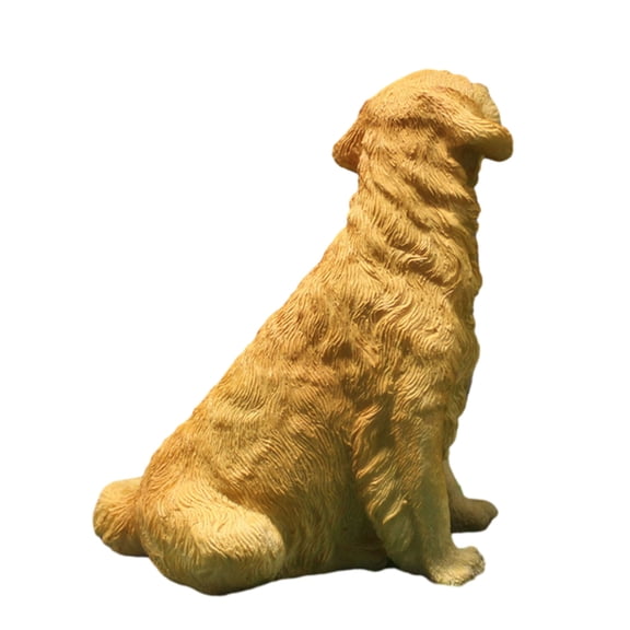 Resin Golden Retrievers Realistic Statue Ornament Garden Lovely Puppy Landscape Supplies