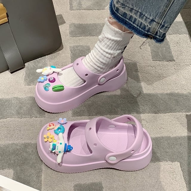 2023 bonitos accesorios para zapatos con abalorio de perro Laurel, zapatillas de dibujos animados, cómodas, informales, de estilo a juego, zapatillas de tacón bajo 38 Gao Jinjia LED