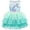 Aqua Green, variant on Girls Dress Blue Butterfly Sequin Multilayer Belt Ruffle Sleeveless Tulle 8 Years
