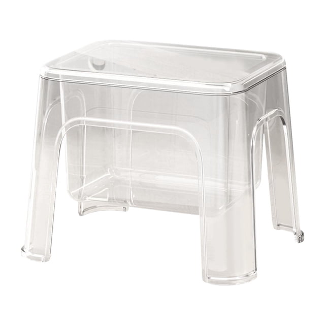 Rongfmy Clear Step Stool Bathroom Stool Storage Ottoman for Home Living Room Kitchen