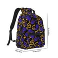 thumbnail image 2 of Yiaed Golden Snake And Purple Rose Print School Backpack College Backpack Daypacks for Students High School Spacious and Durable Daypack for Work and Travel-One Size, 2 of 6