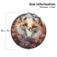 thumbnail image 2 of Lsque Romantic Flower Fox Pattern 4" Drink Coasters Set of 4, PVC Leather Absorbent Coasters, Table Coaster Set Decorative Coffee Cup Coasters Housewarming Gift -Round Shape, 2 of 6