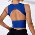 thumbnail image 4 of Leey-World Bras For Women No Underwire High Impact Sports Bras for Women - Scoop Neck Strappy Sports Bra High Support Moulded Cup Workout Bra Blue,S, 4 of 4